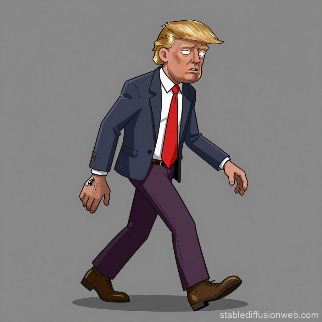 Walking Zombie Character in Business Suit