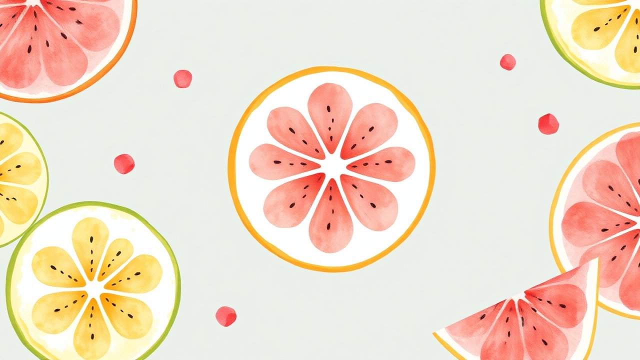 Watercolor Citrus Fruit Slices Pattern