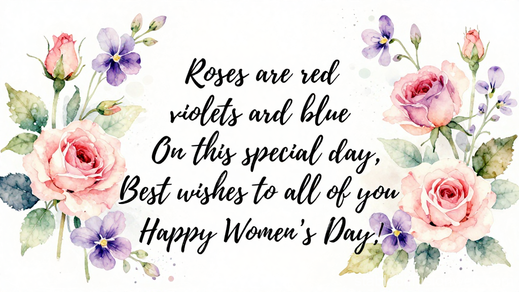 Watercolor Floral Women's Day Greeting Card
