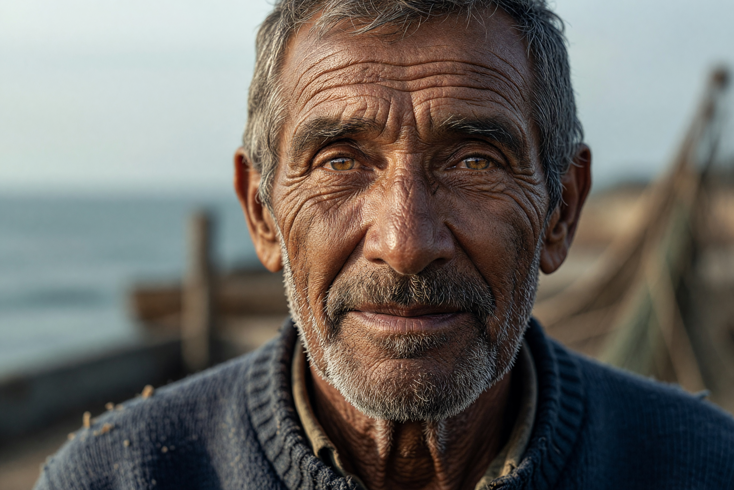 Weathered Eyes of the Eternal Fisherman