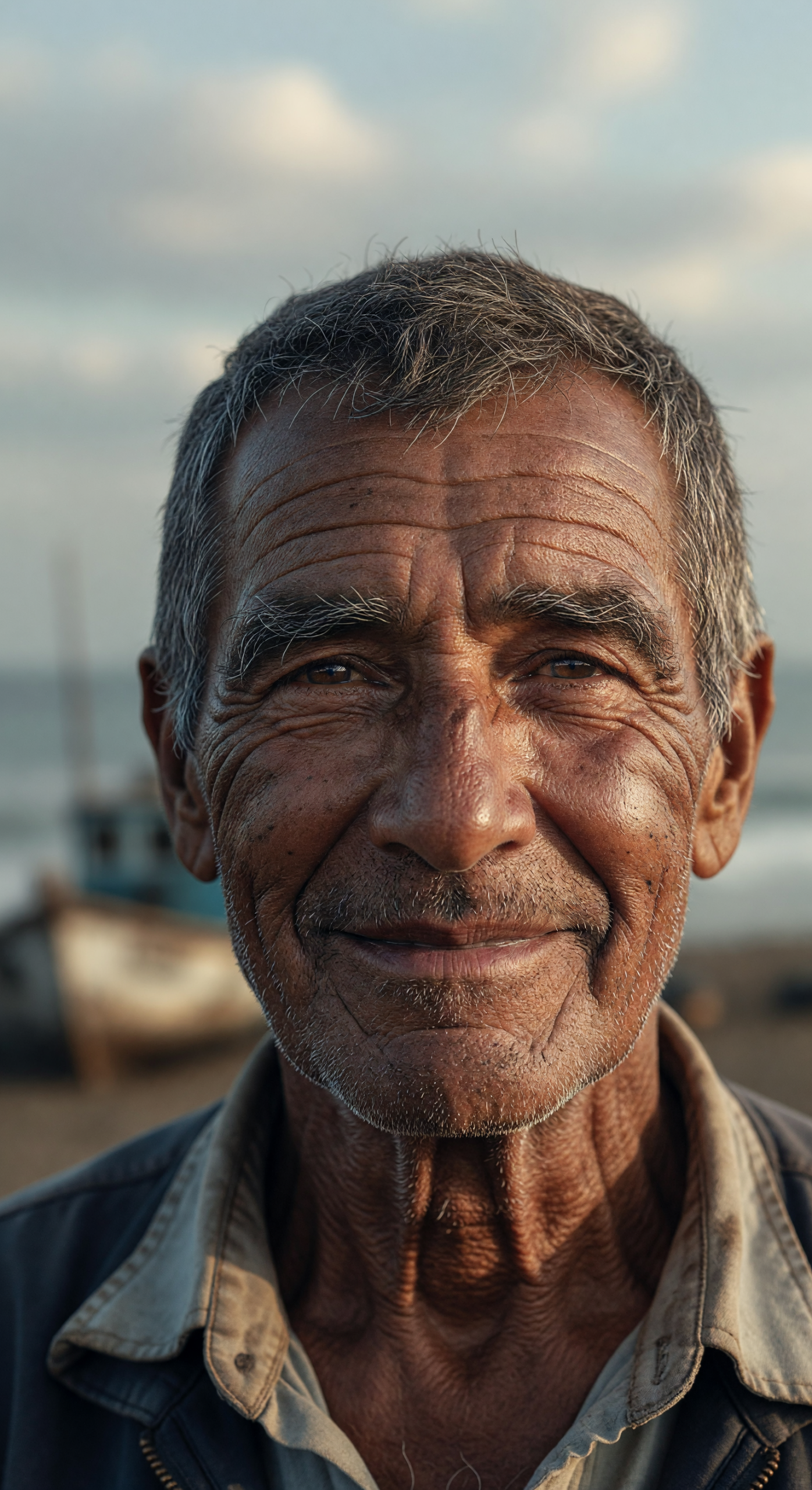 Weathered Fisherman's Gentle Gaze