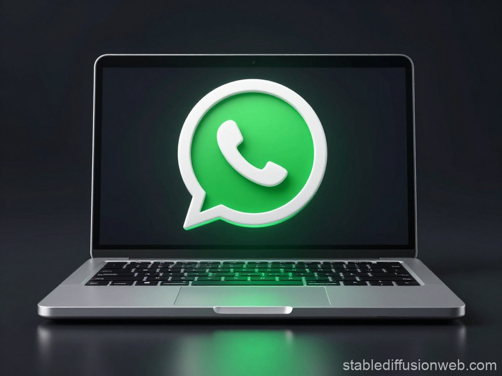 WhatsApp Icon Displayed on Laptop Screen