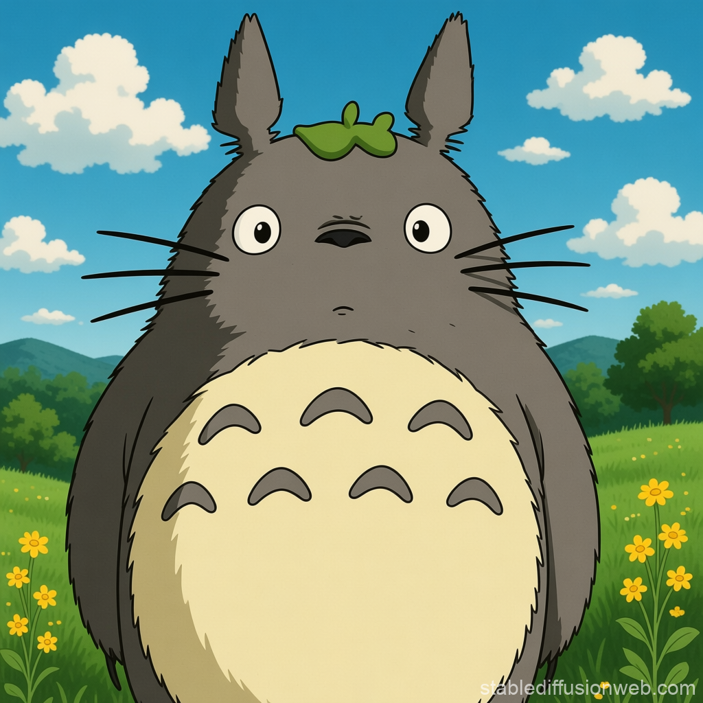 Whimsical Forest Creature in a Sunny Meadow