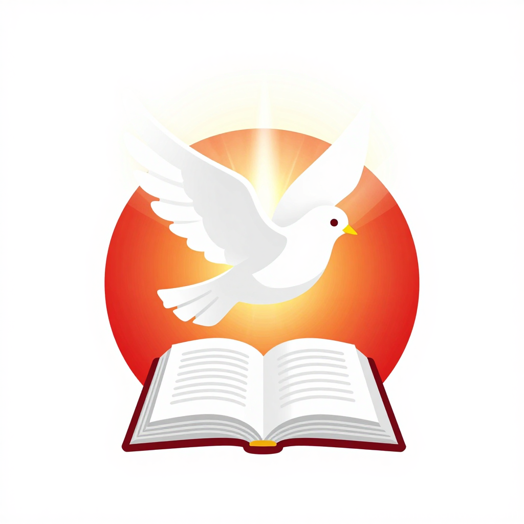 White Dove Flying Above an Open Bible with Radiant Background