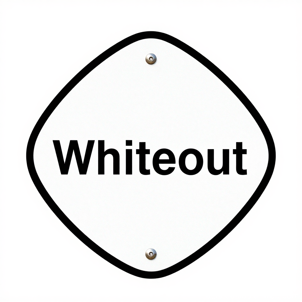 Whiteout Road Warning Sign