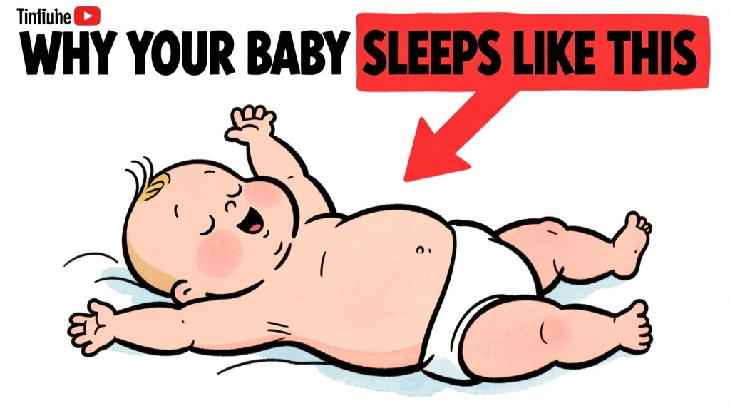 Why Your Baby Sleeps Like This - Cartoon Illustration