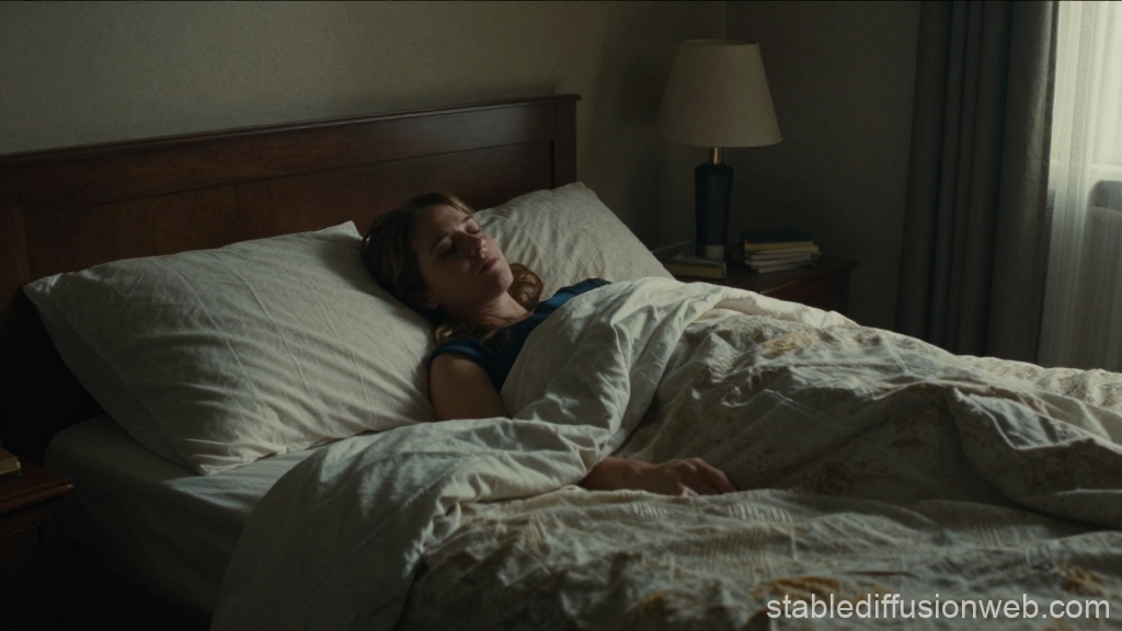 Woman Resting in a Cozy Bedroom