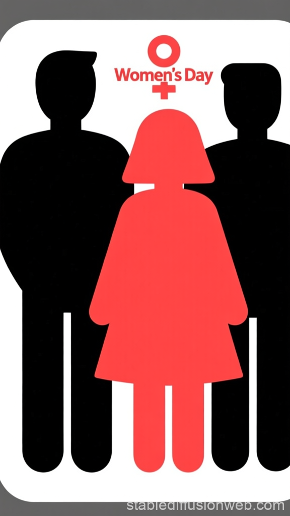 Women's Day Silhouettes Icon with Female Symbol