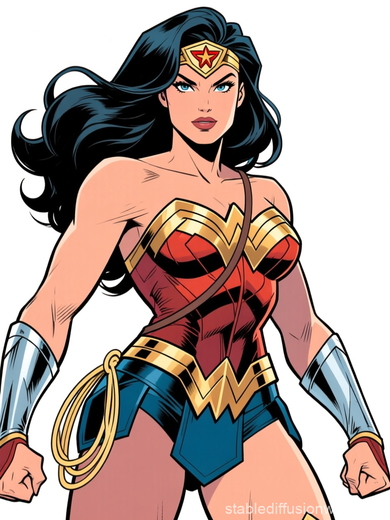 Wonder Woman in Classic Comic Style