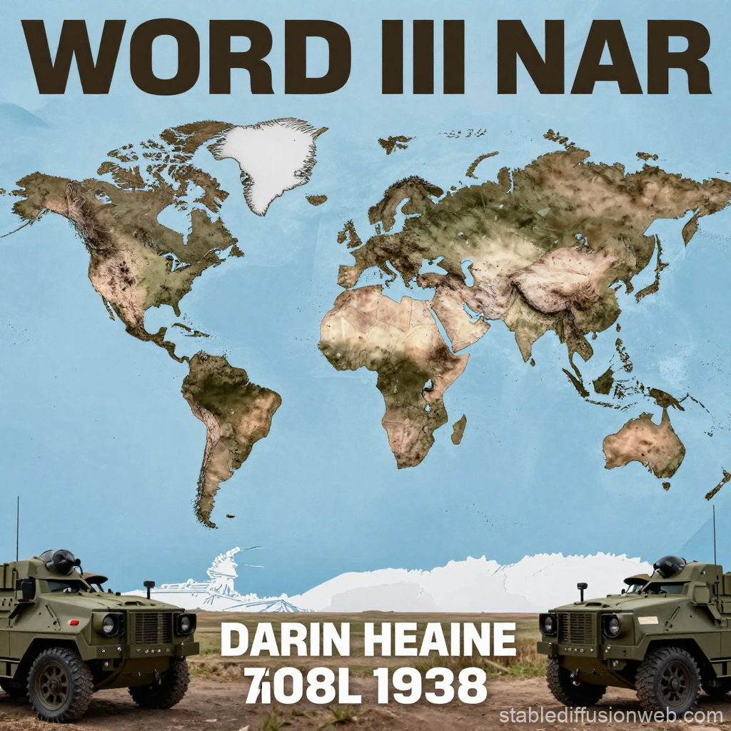 World War II Era Military Map with Armored Vehicles