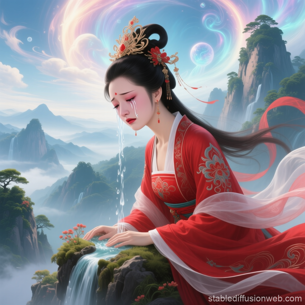 Yang Guifei Crying Amidst Mystical Mountains