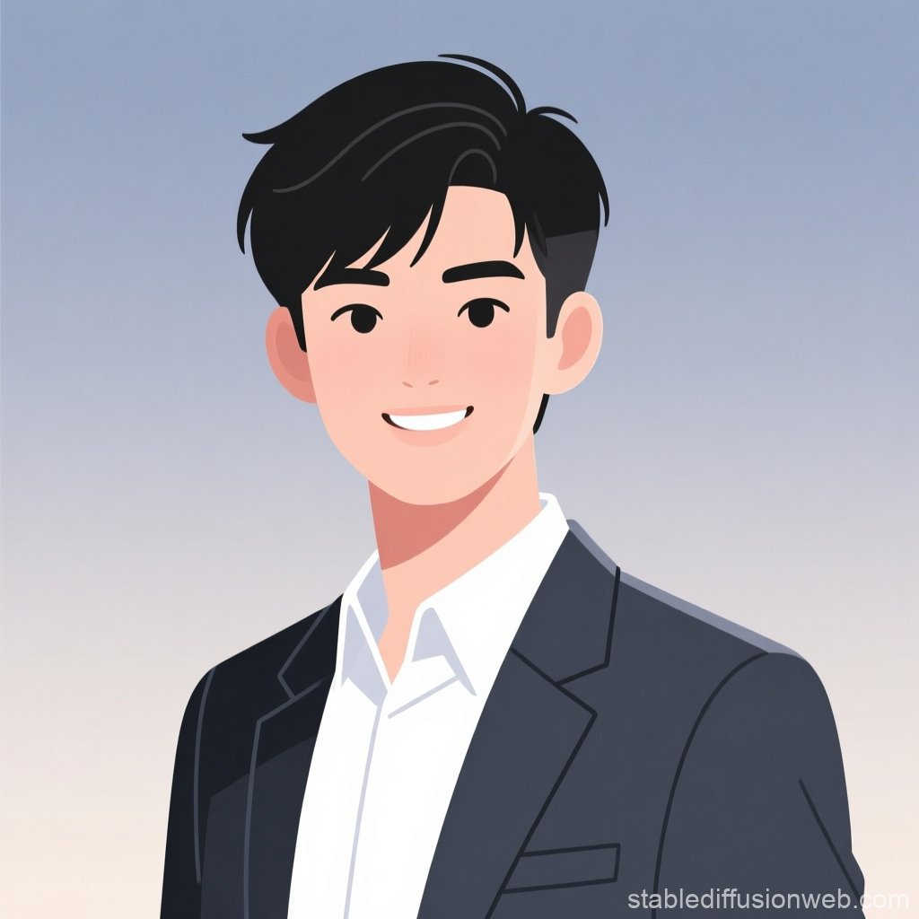 Young Professional Man Avatar Illustration
