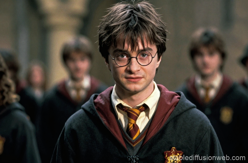 Young Wizard in Hogwarts Uniform