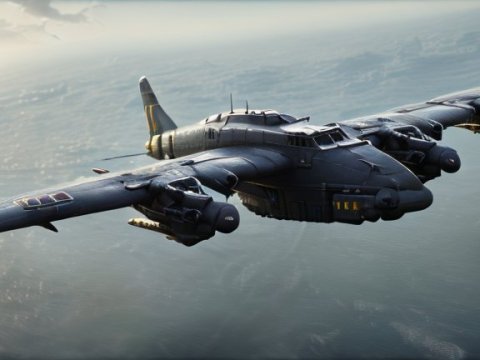 1920s Dreadnought Style Military Aircraft in Flight