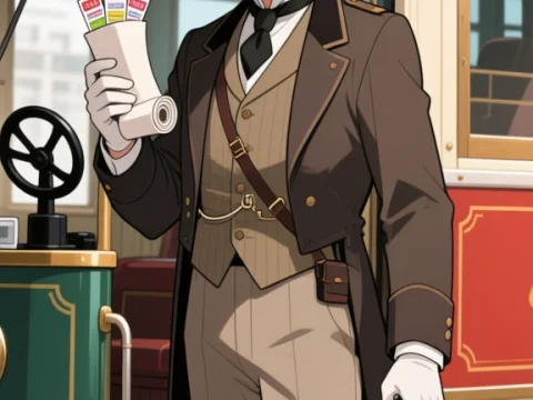 19th Century Tram Conductor in Uniform