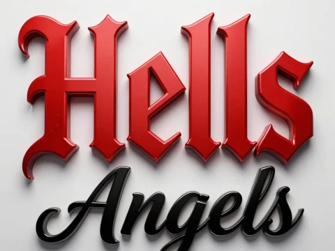 3D Glossy Text Logo of Hells Angels