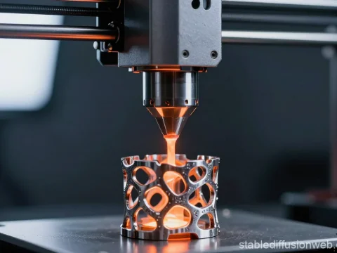 3D Printer Extruding Liquid Metal into Complex Structure