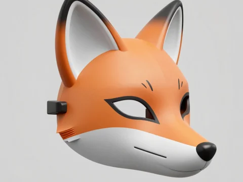 3D Rendered Fox Mask with Sleek Design