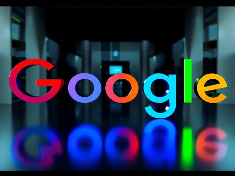 3D Rendered Google Logo with Reflective Surface in Futuristic Setting
