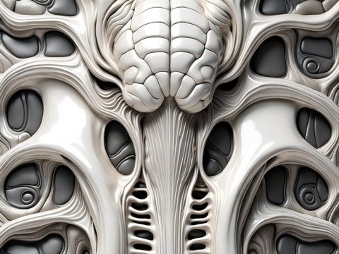 3D Rendered Organic White Glossy Plastic Abstract