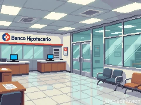 8-Bit Style Mortgage Bank Interior