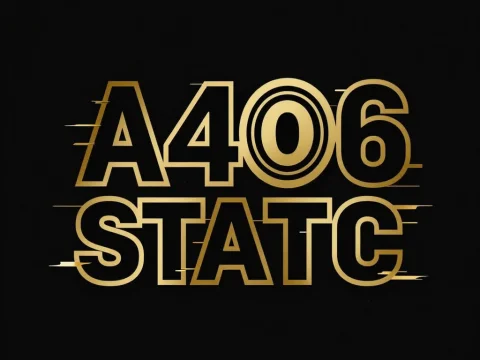 A406 Static Logo Design in Gold on Black
