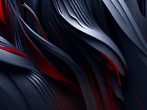 Abstract 3D Dark Flow with Red Accents