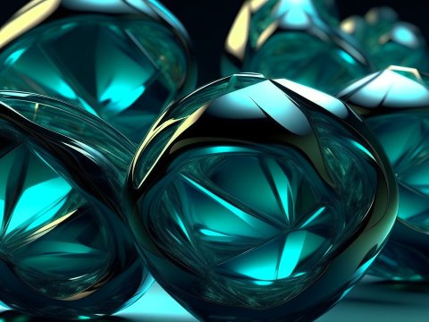 Abstract 3D Rendered Geometric Blue Spheres
