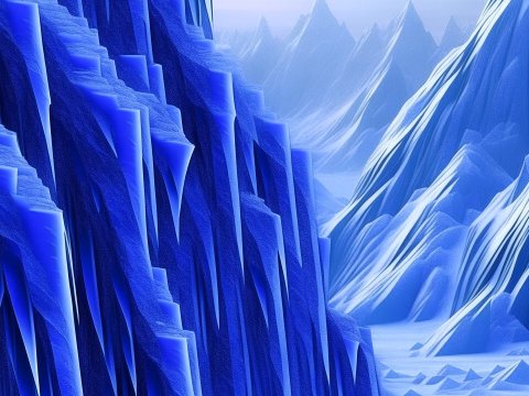 Abstract Blue Mountain Landscape