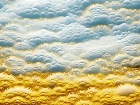 Abstract Cloudscape with Golden Highlights