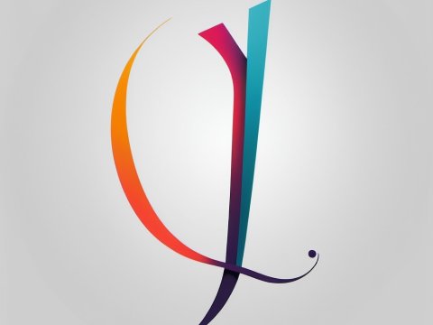 Abstract Colorful Ribbon Shape on Light Background