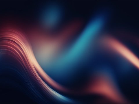 Abstract Dark Blue and Orange Flowing Light Waves