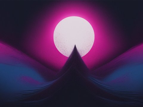 Abstract Dark Gradient with Radiant Moon