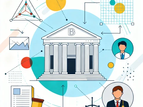 Abstract Digital Bank Ecosystem Illustration