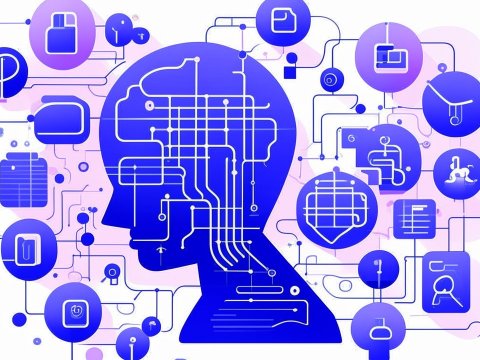 Abstract Digital Brain Network Illustration