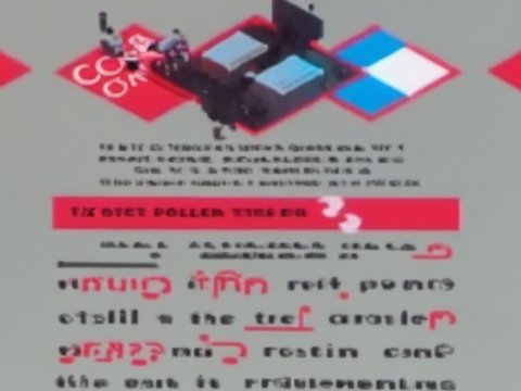 Abstract Digital Composition with Geometric Shapes and Text