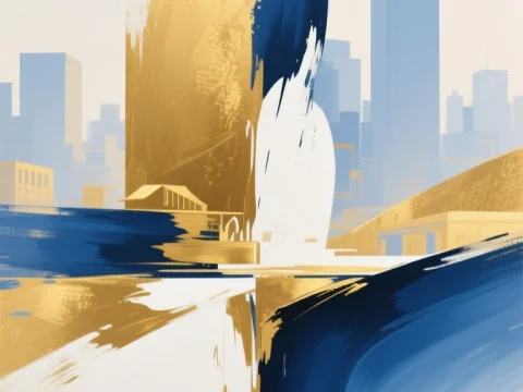 Abstract Elegant Funeral Service Poster with Cityscape