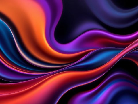 Abstract Flowing Colorful Waves in 3D