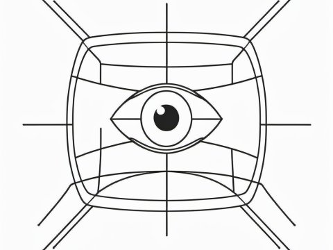 Abstract Geometric Eye Design in Black and White