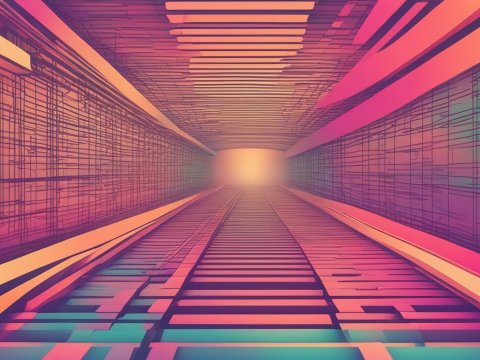Abstract Modern Tunnel with Vibrant Gradient Colors