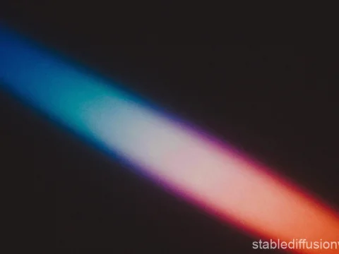 Abstract Multicolor Light Beam on Dark Background