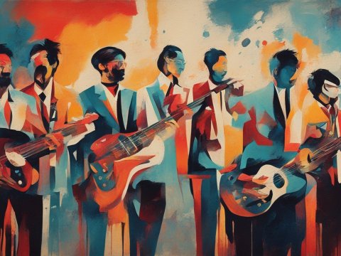 Abstract Painting of a Malaysian Music Band