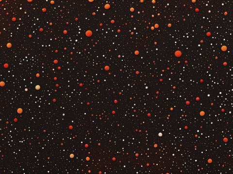 Abstract Pattern of Red and White Dots on Black Background