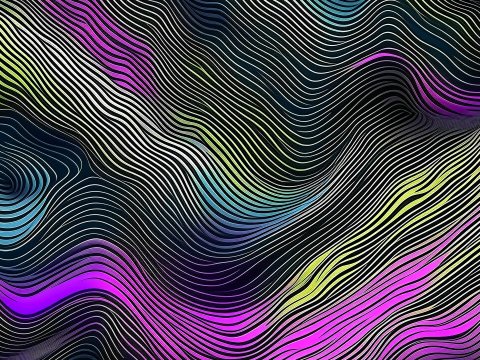 Abstract Topographic Digital Background with Vibrant Colors