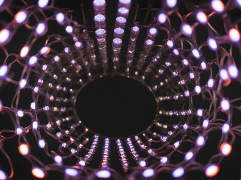 Abstract Tunnel of Glowing LED Lights