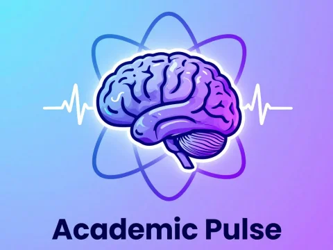 Academic Pulse Brain with Orbit Rings and Heartbeat