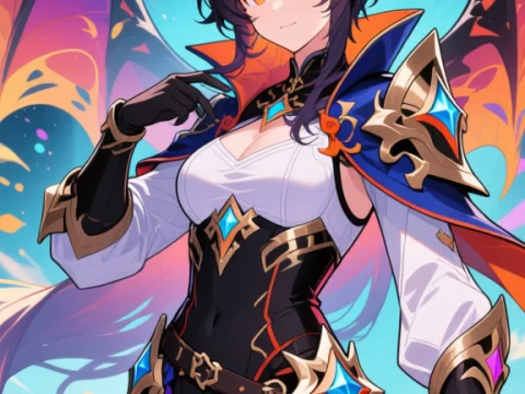 Acheron Character from Honkai Star in Vibrant Anime Style