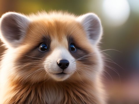 Adorable Close-Up of a Fluffy Red Panda