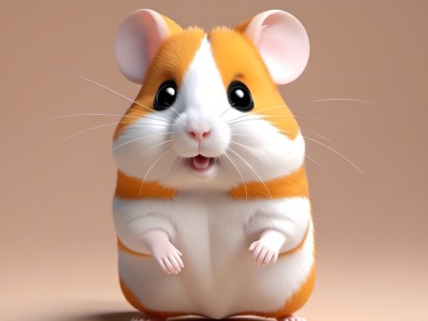Adorable Realistic Hamster with Big Eyes