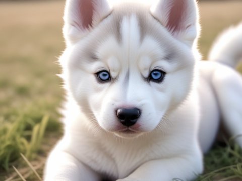Adorable Siberian Husky Puppy with Blue Eyes